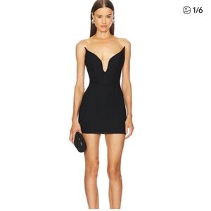 Michael Costello Black Strapless Mini Dress